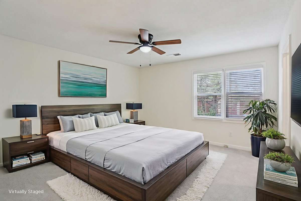 Virtual staging gives you an idea of how to set up this room.