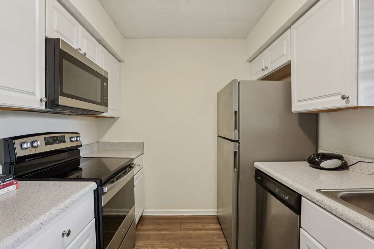 Lots of workspace for preparing your favorite meals. Stainless steel appliances are included.