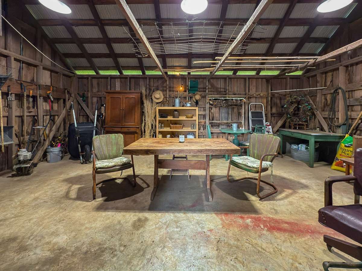 Interior of the cottage shed....