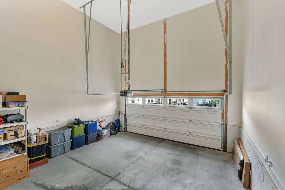Please note, this garage has stairs down from the main level of the home. It provides the opportunity for incredible storage, or to build out a 2nd floor loft or bonus room (accessible from the main floor living area).