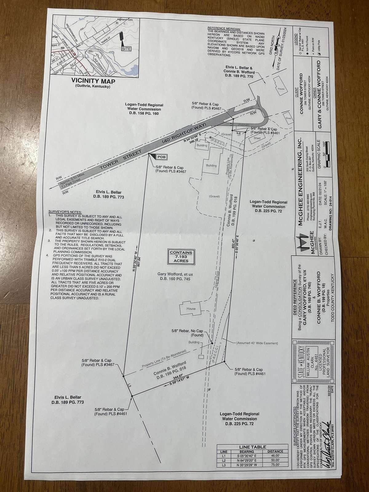 This is the full 7 acre survey, the seller will have it re-surveyed to include 3 acres with this sale