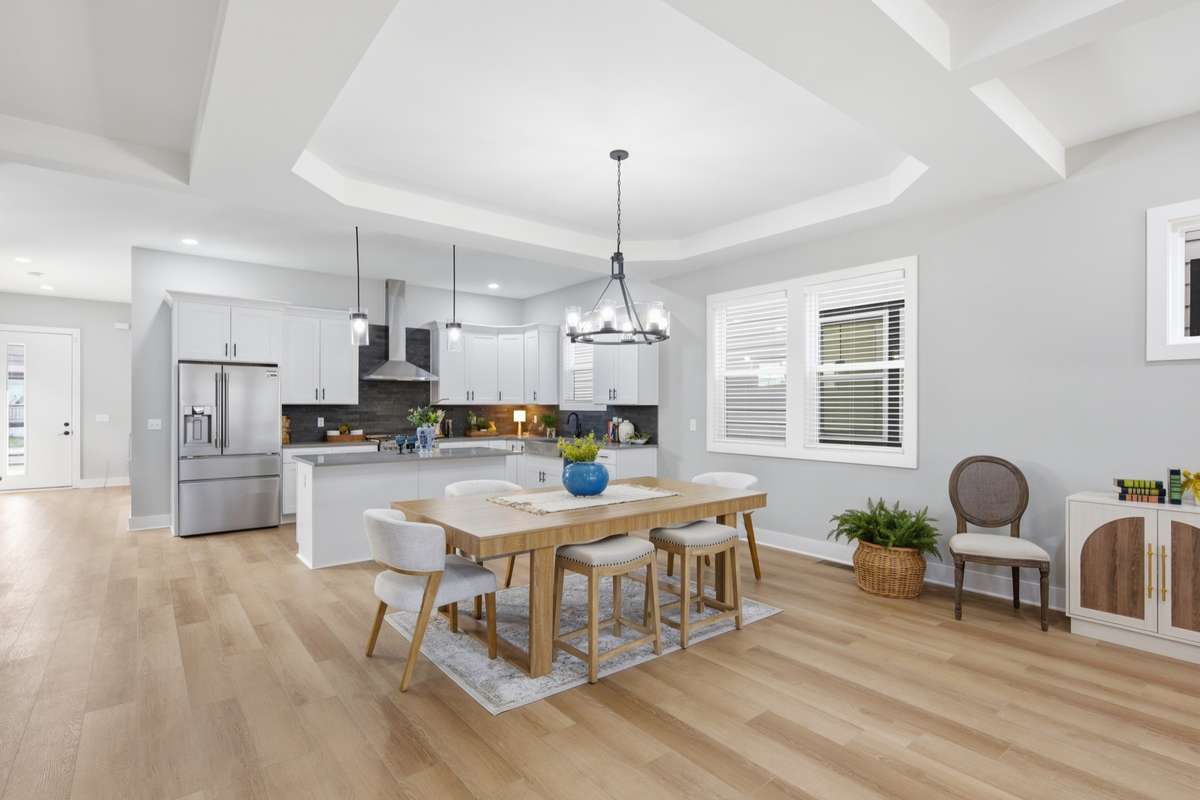 The kitchen overlooks your open-concept dining space.