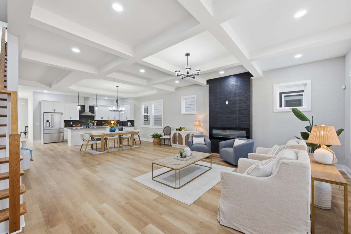 This space is ideal for lounging, hosting, and day-to-day life!
