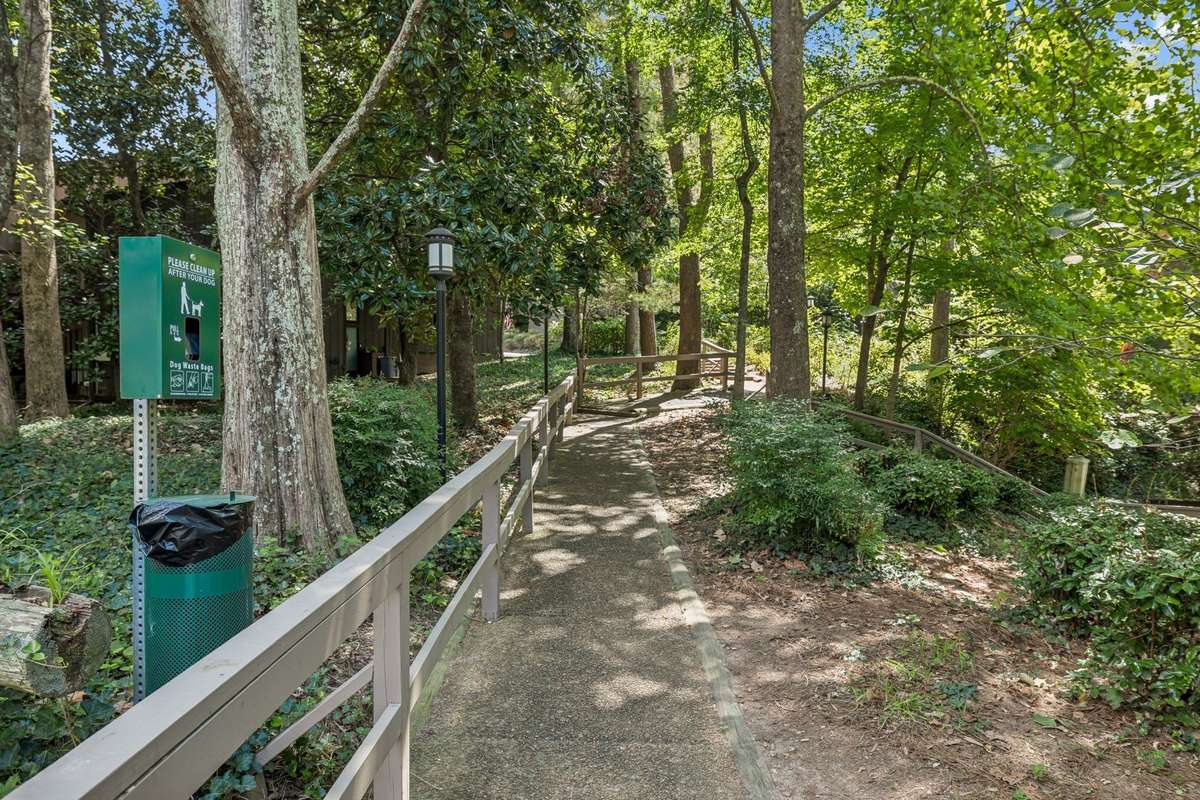 Walking trails next to extra parking