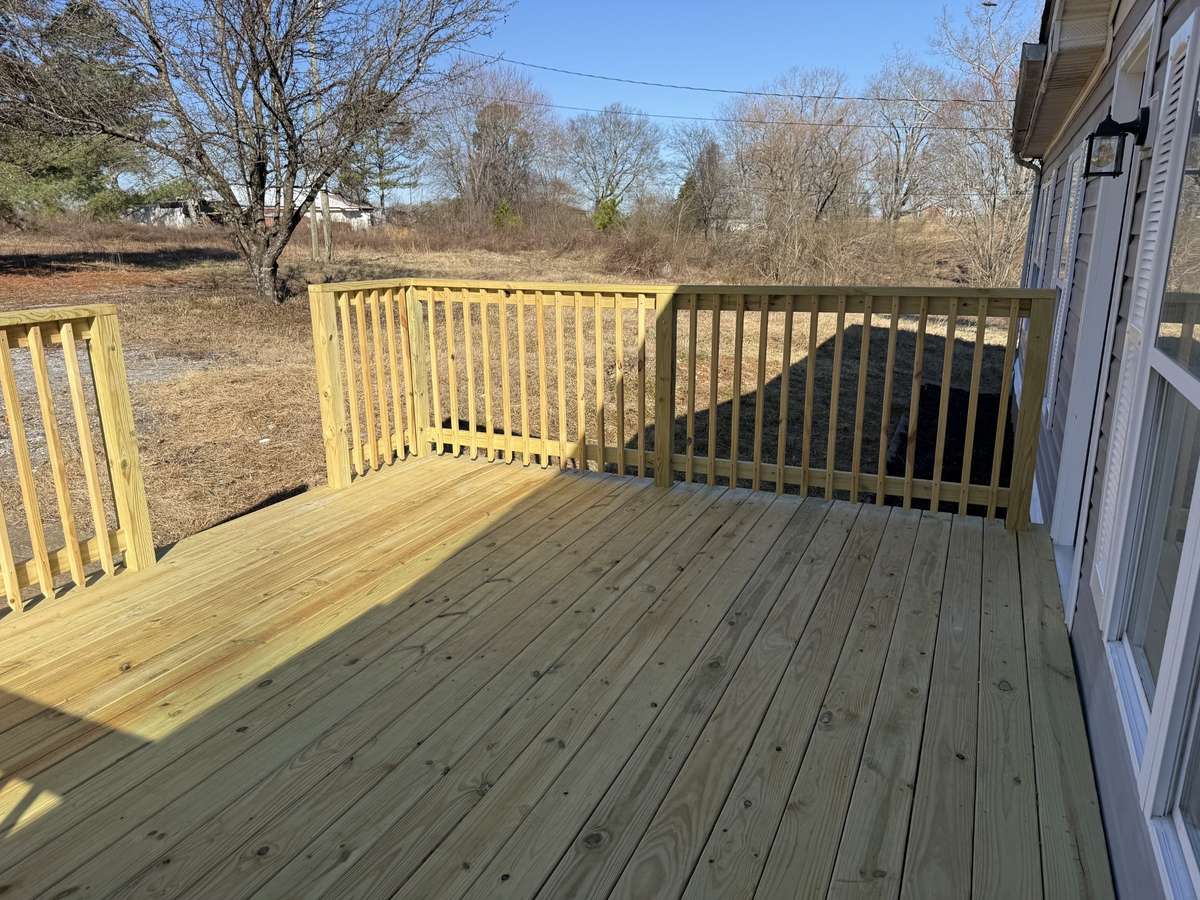 Nice new deck to sit out in the mornings or evening to drink a cup of coffee or grill out