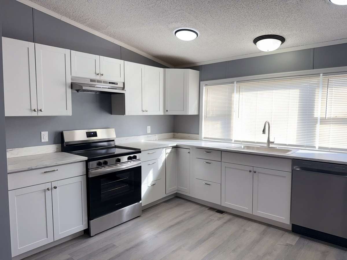 All new cabinets - new counter top - stainless appliances - light fixtures