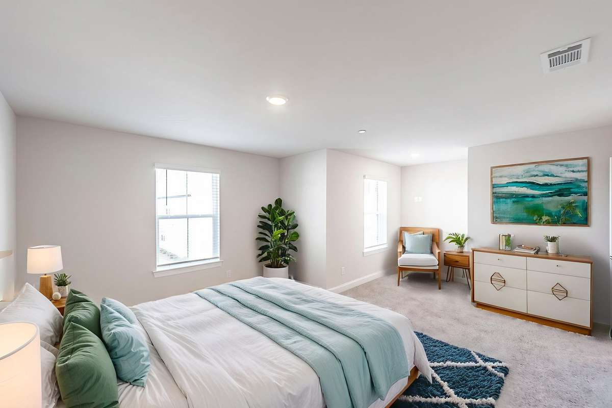 Virtual staging of primary bedroom