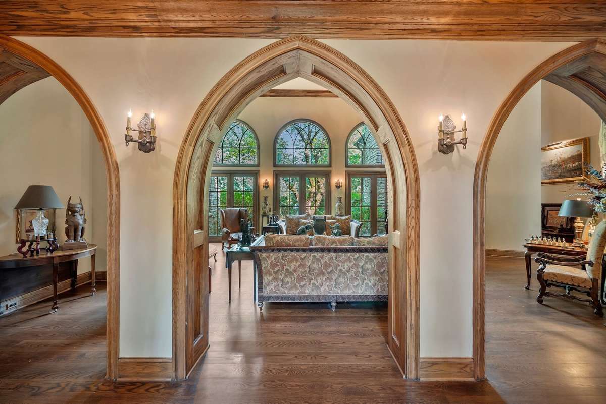 This is the view from the arches hallway as you peer into the Great Room.