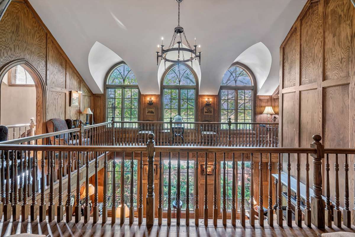 View of library from the balcony on the second floor