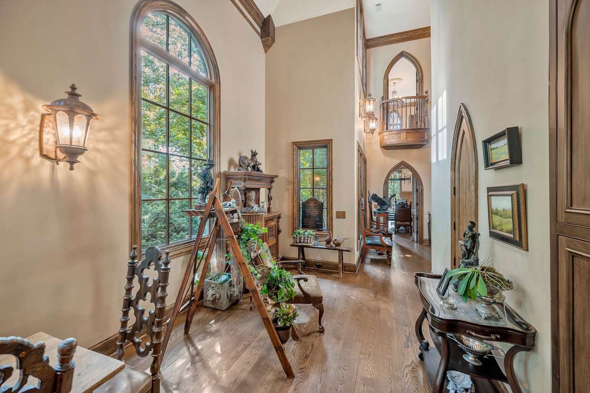 view from the kitchen to the dining room