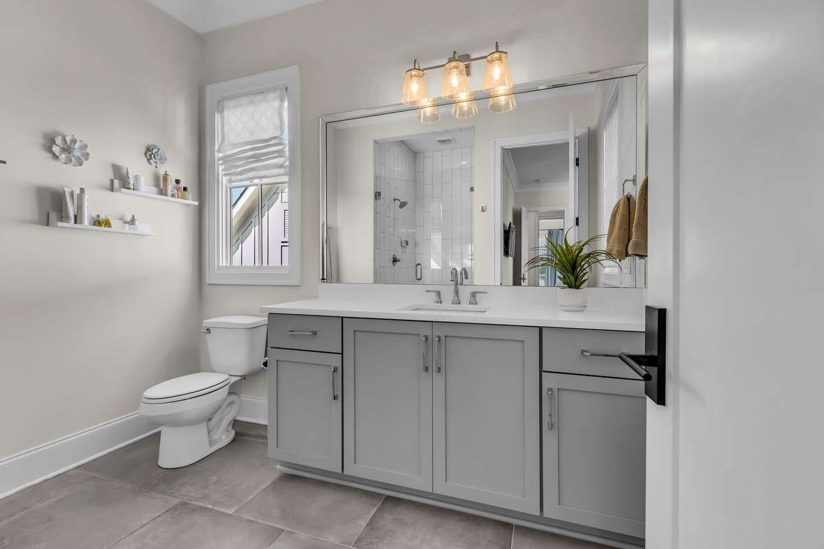 Bathroom with large shower