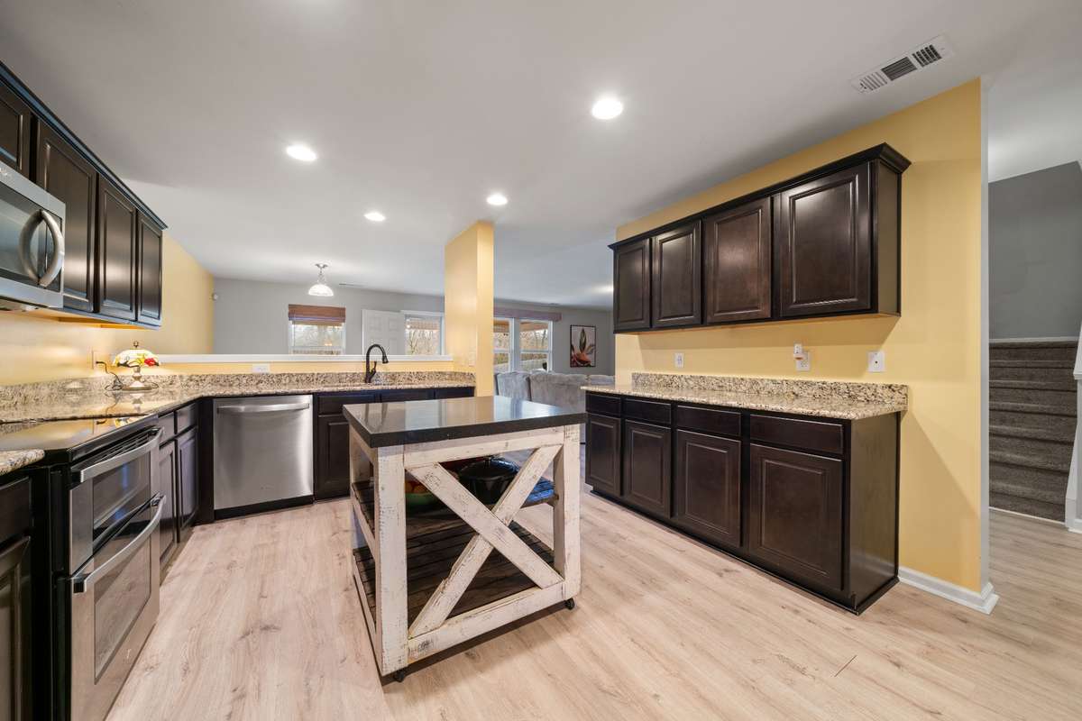 This photo shows just how large the kitchen really is!