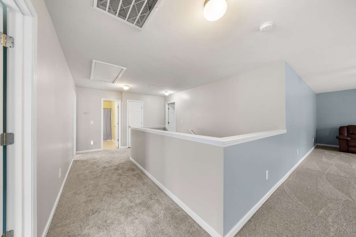 From the stairs leading into the family room