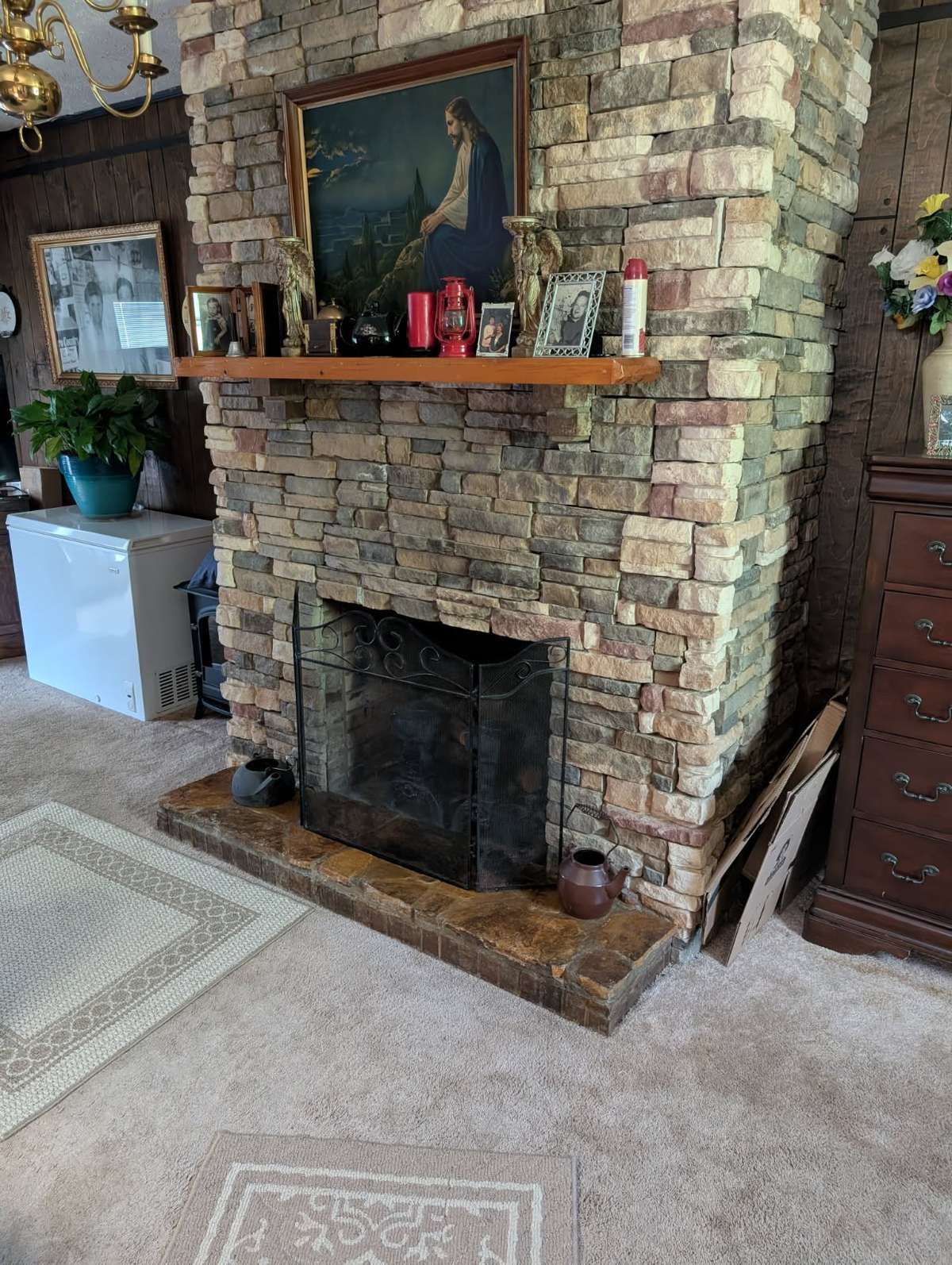 Beautiful fireplace.