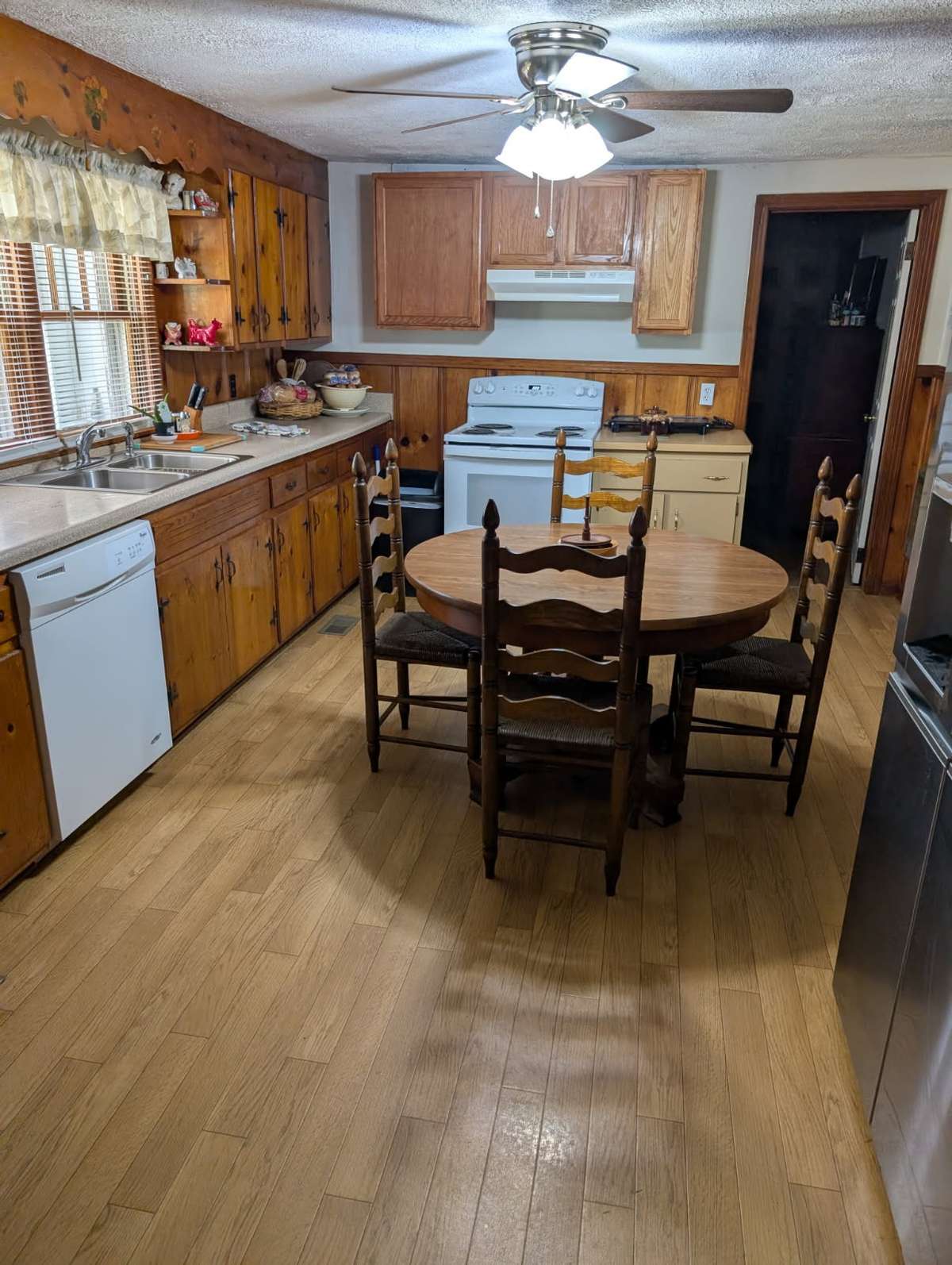 View of the kitchen.