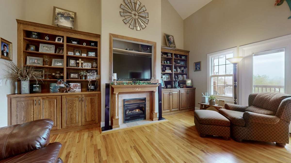 Custom built in bookcases.