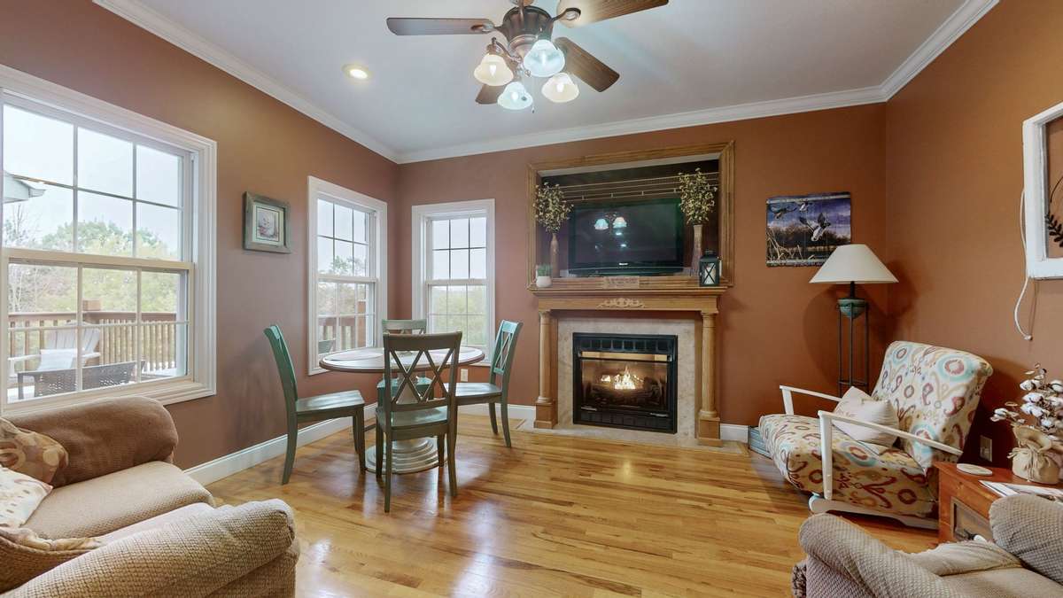 2nd fireplace in a cozy sitting room.