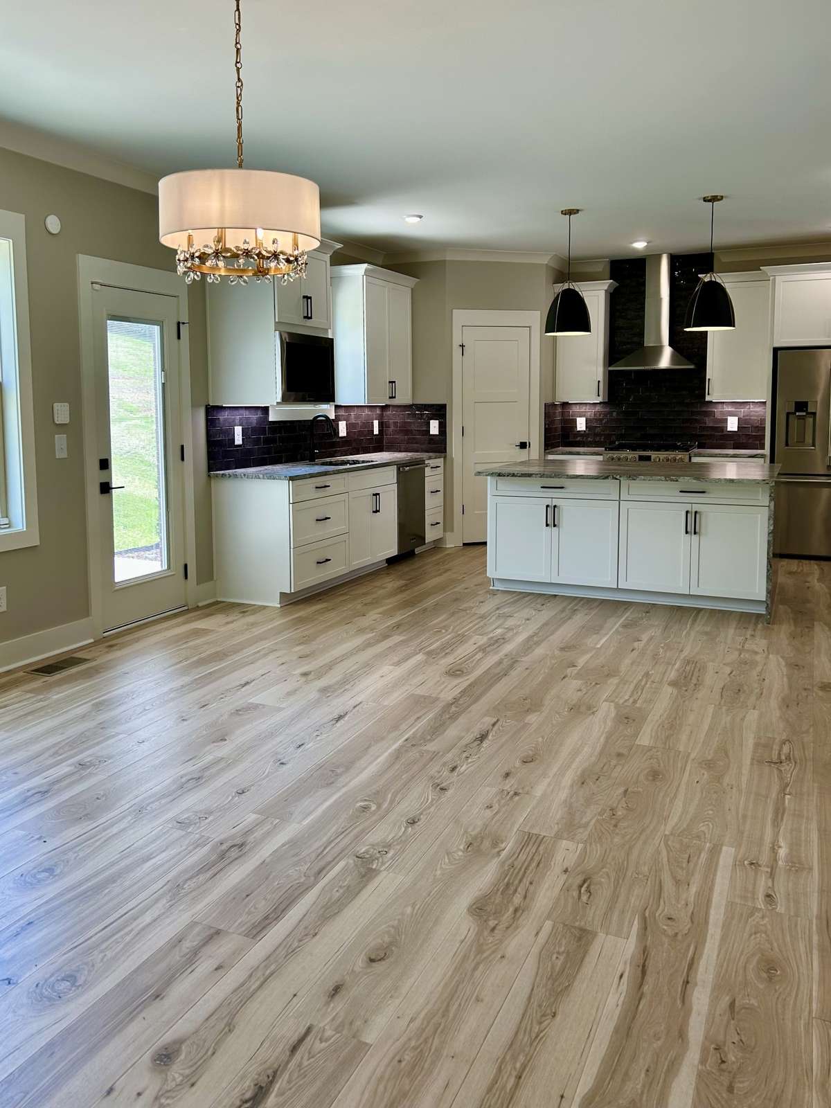View from dining room into kitchen.