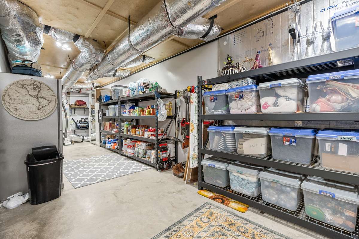 Additional view of storage room.