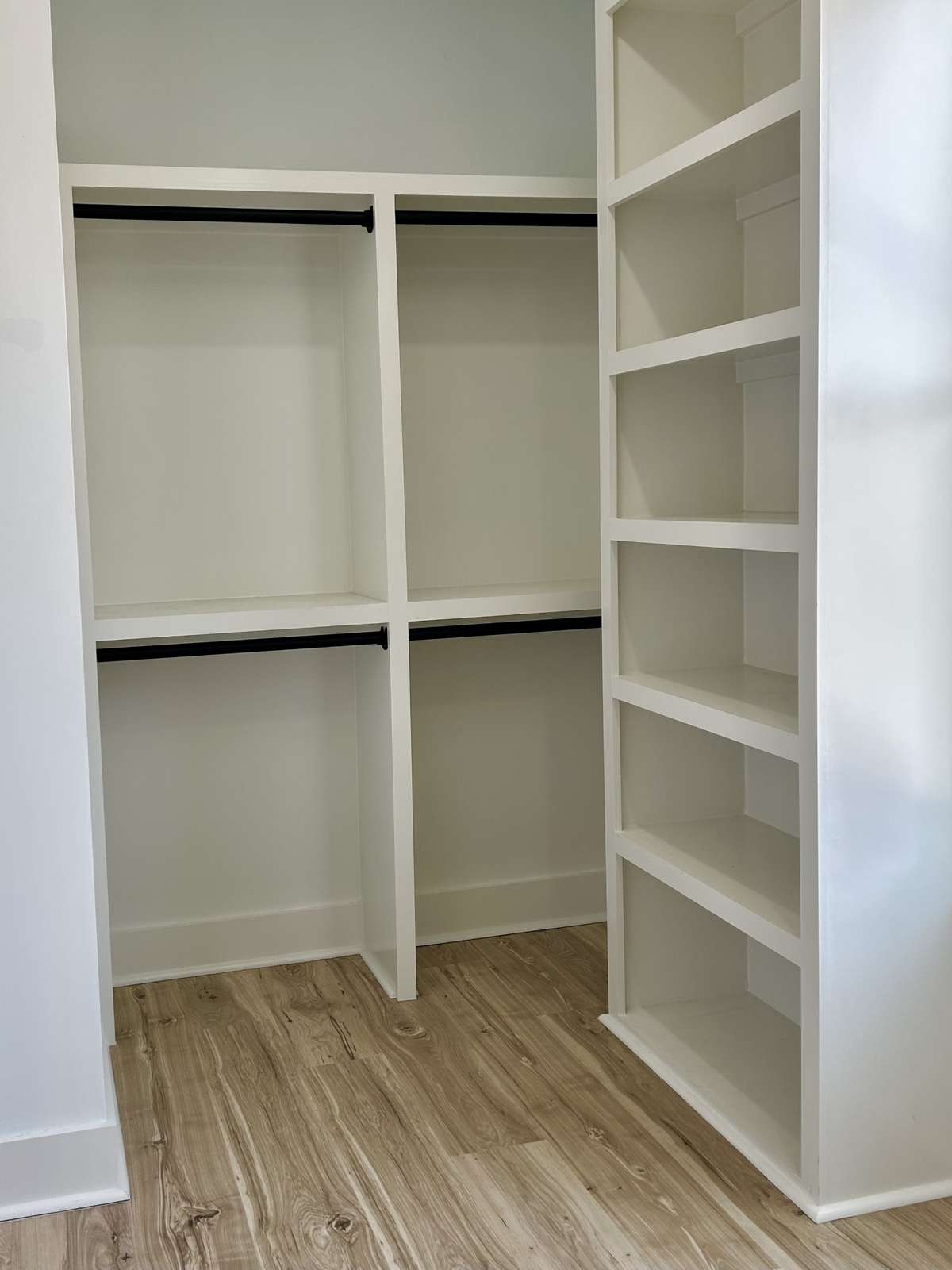One of two walk in closets in primary suite.