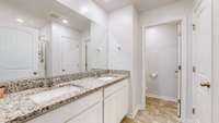 Owner's Suite Full bath includes Shower, Double Vanity, linen Closet, and private toilet area