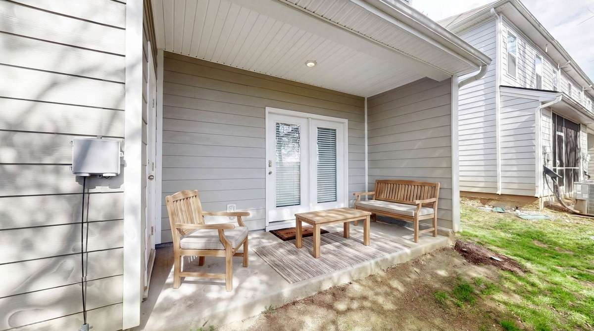 Patio furniture is virtually staged