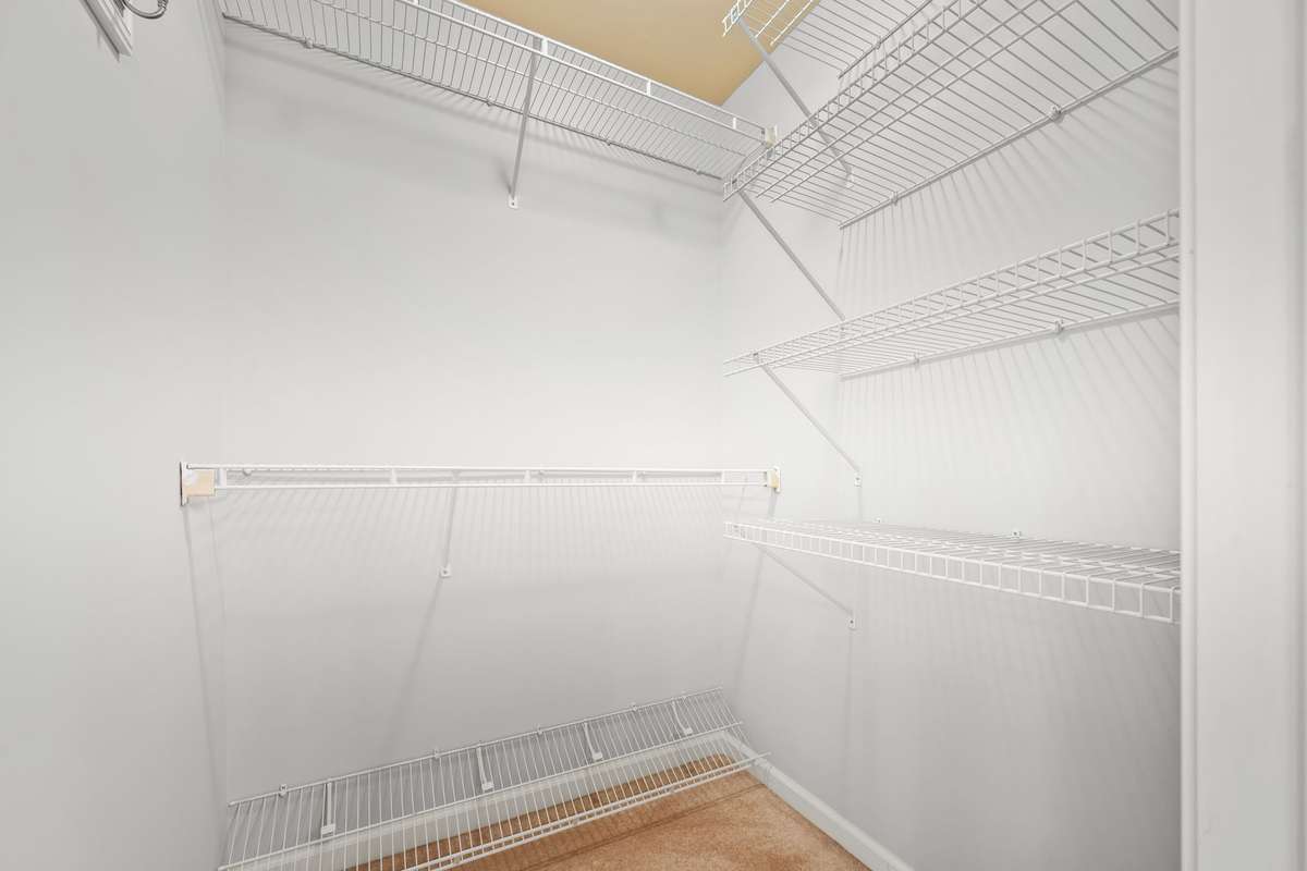 Large walk in closet in the bedroom.  There is a second walk in closet in the bathroom.