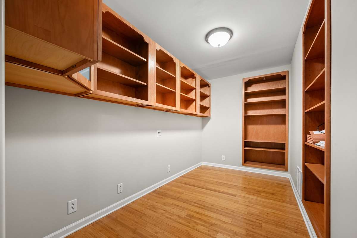 Office nook upstairs for your work at home space or could also be a good crafting area.