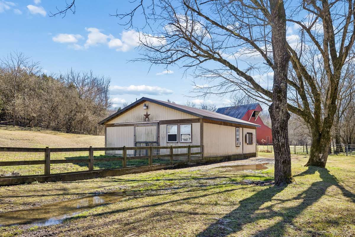 The horse barn has 5 stalls, a tack room, an office and a loft!