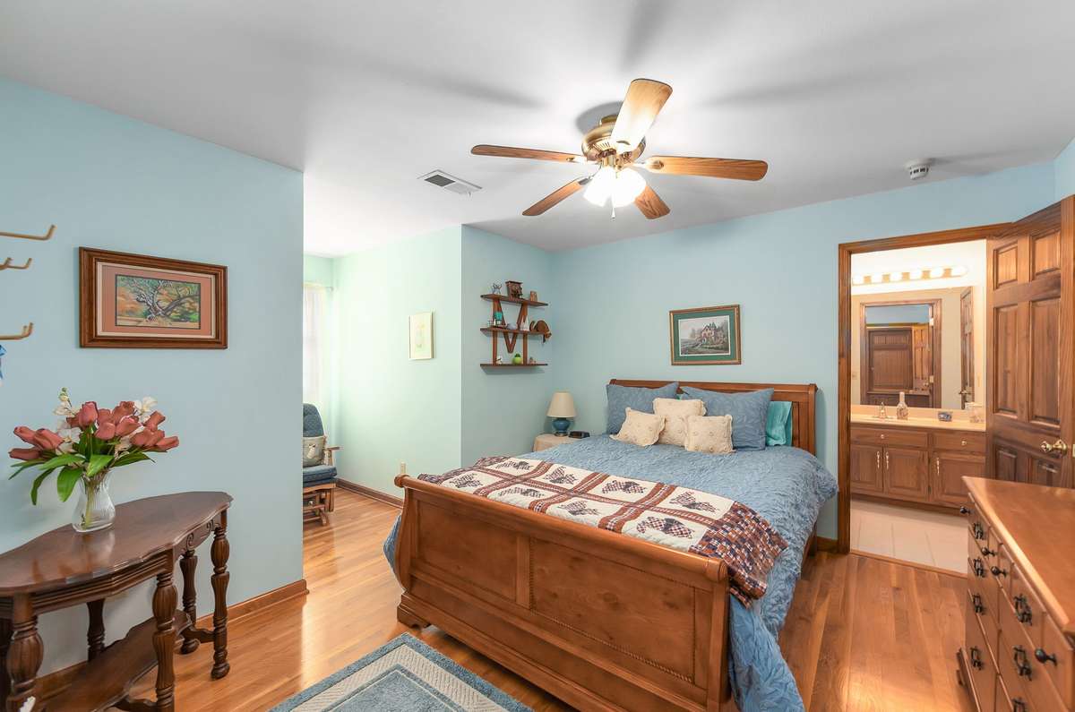Bedroom with large closet and bathroom