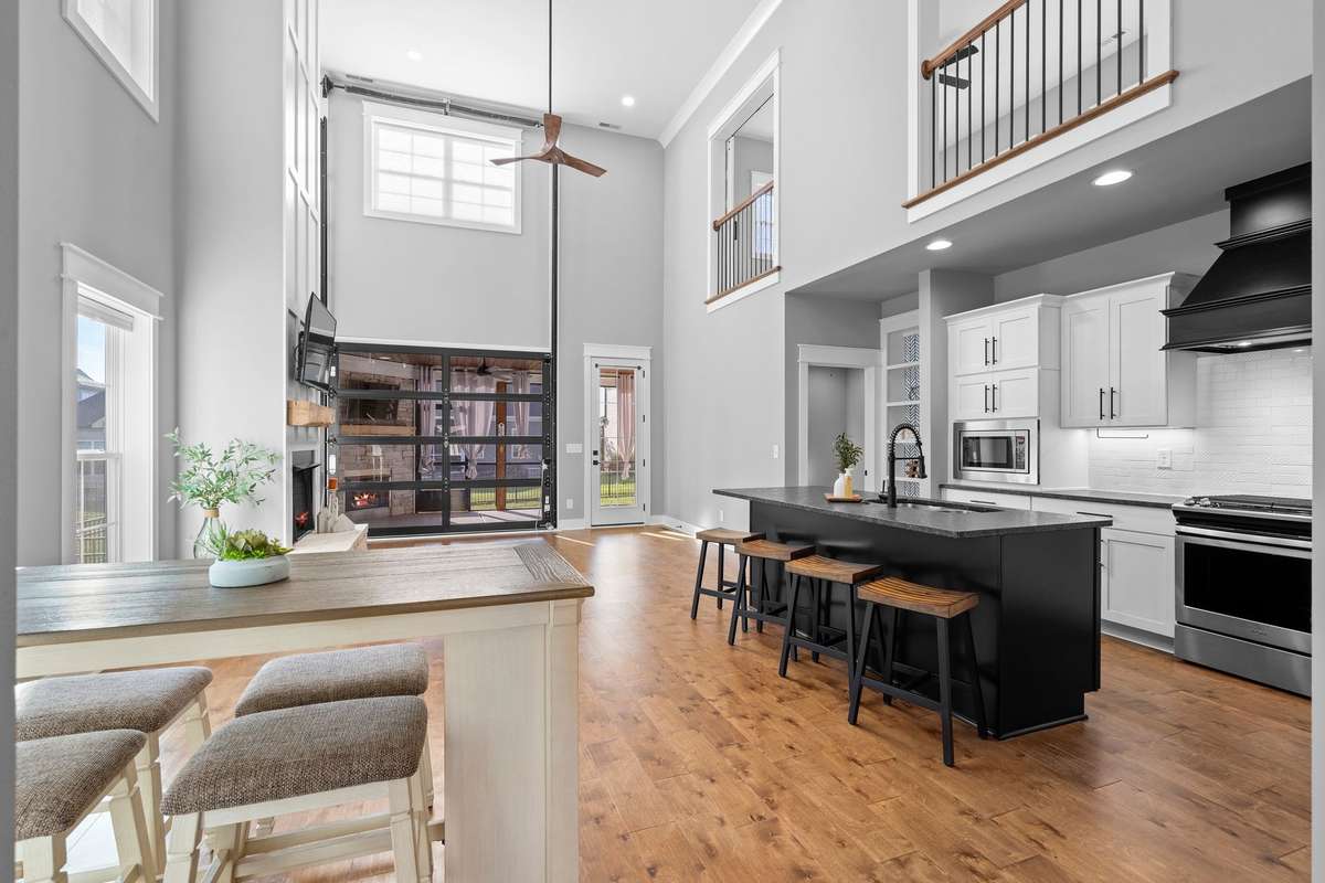 Open-concept living area seamlessly connecting the kitchen, dining, and great room.