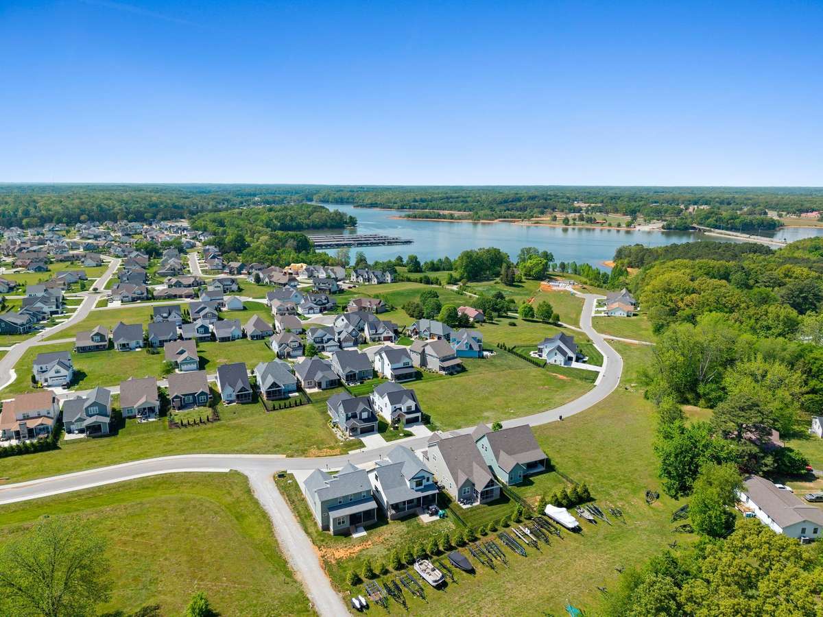 Stunning aerial perspective of Tims Ford Lake and surrounding natural beauty.