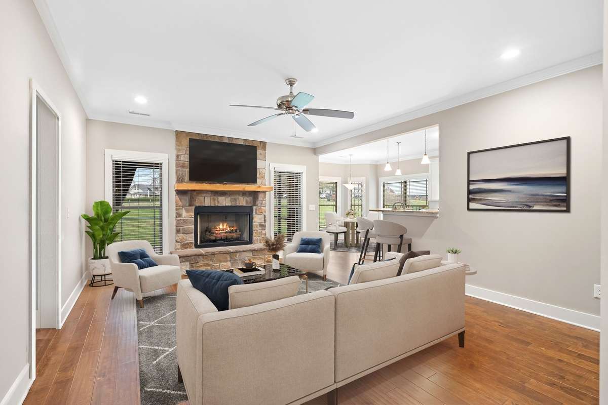 Spacious open-concept living area perfect for relaxing or entertaining.