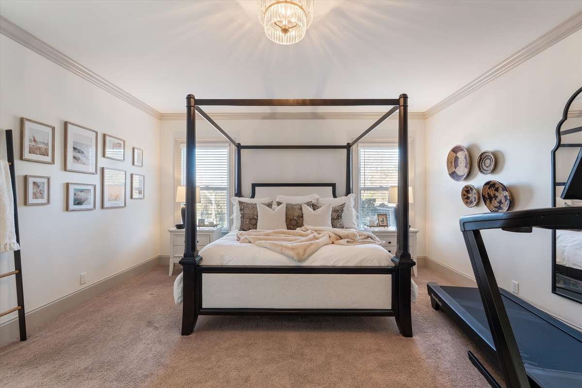 Primary suite with electric fireplace