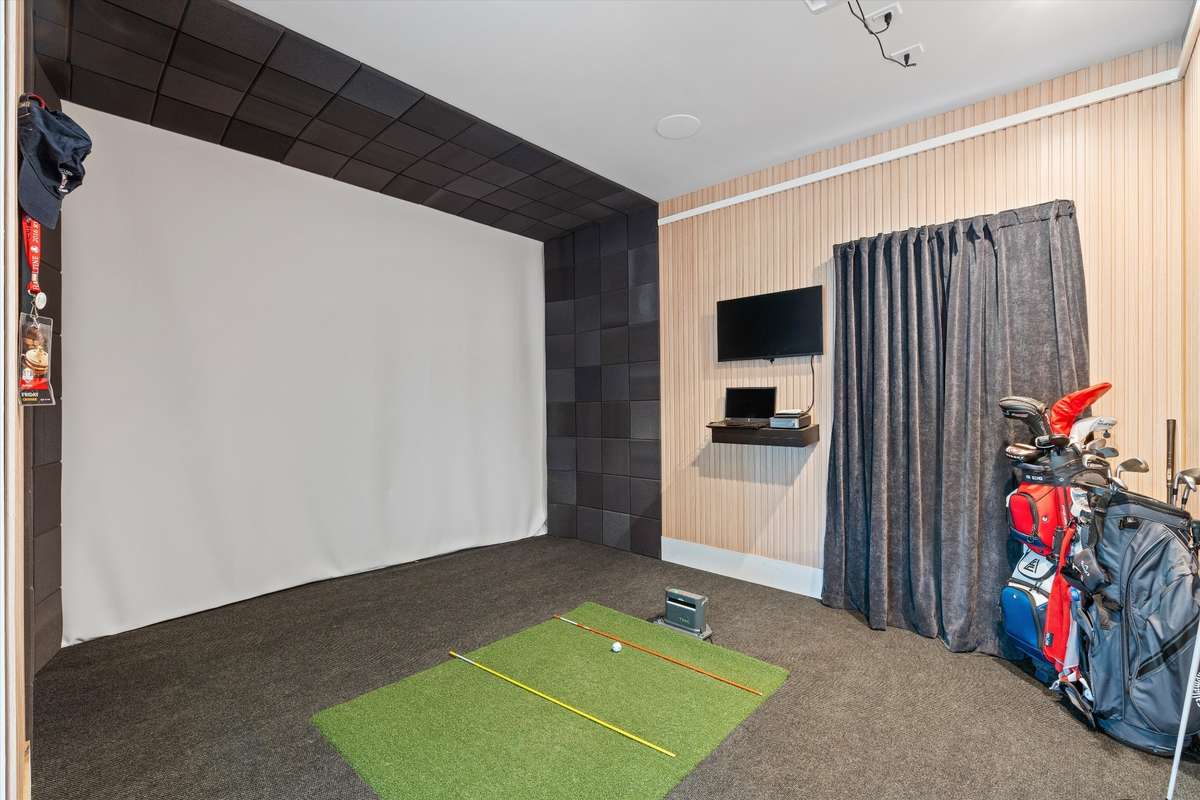 Golf Simulator room downstairs