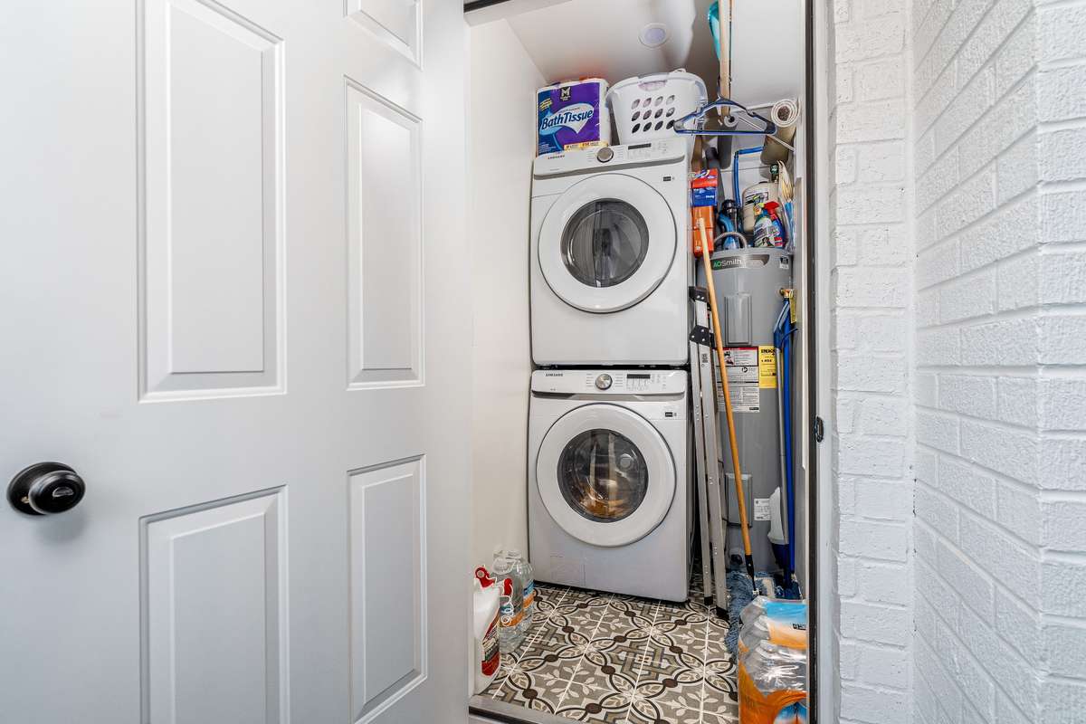 Laundry room and storage addition added to the original home.