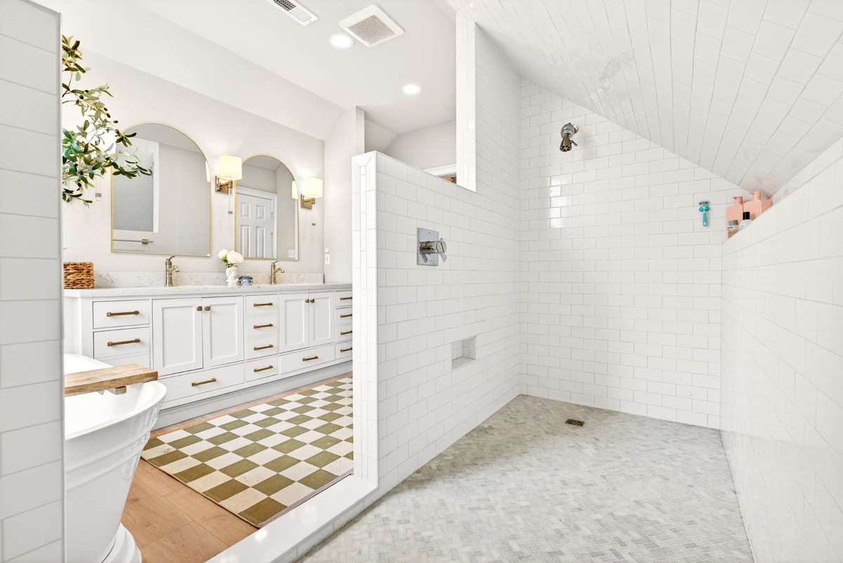 Upstairs Primary Suite Luxury Bathroom - Oversized Walk-in Tile Shower