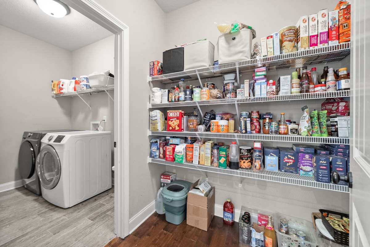 Large pantry and laundry room off the kitchen