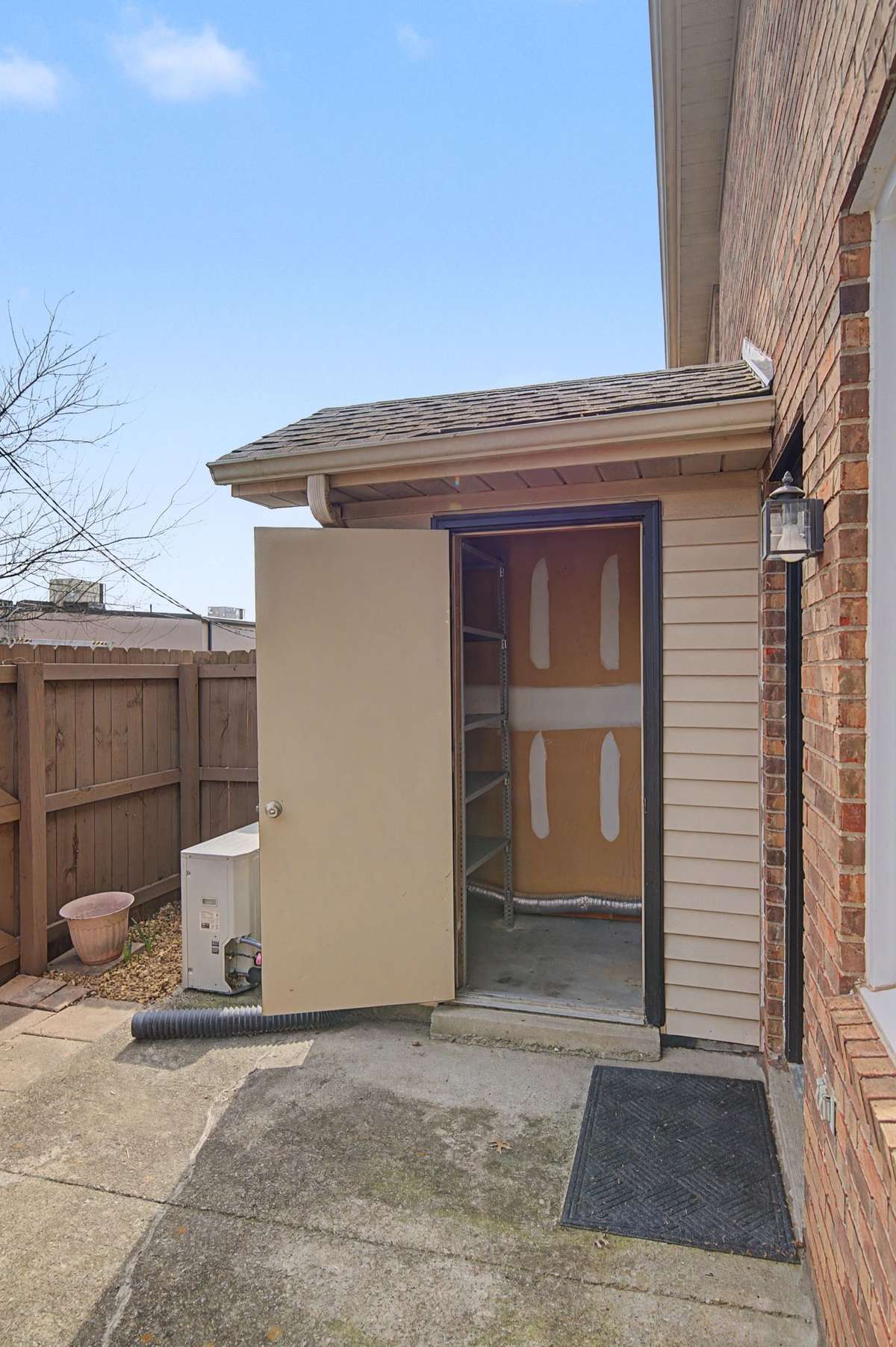The patio also provides a locked storage closet for those extra items you don’t want to keep inside.