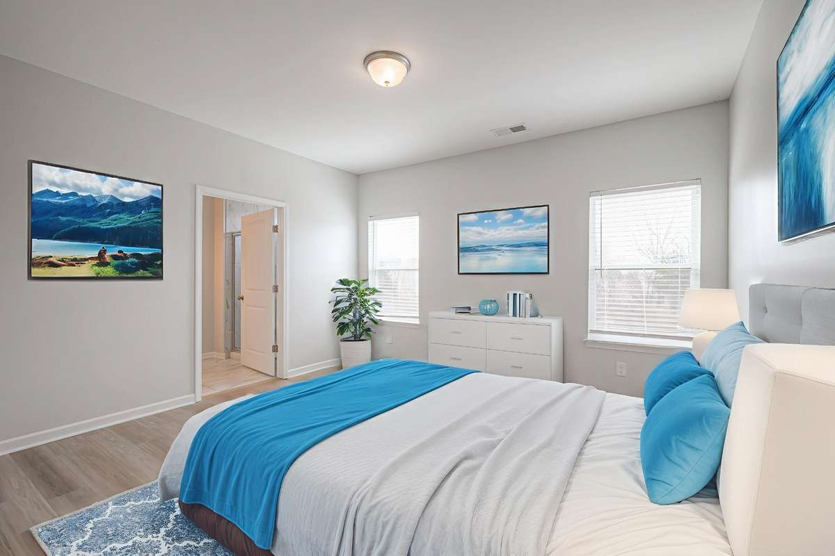 Primary bedroom virtually staged