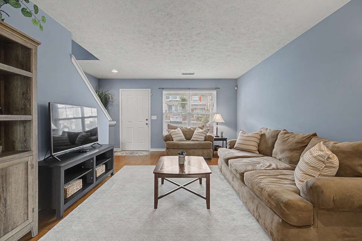 The living room is very SPACIOUS with so many options to arrange your furniture.