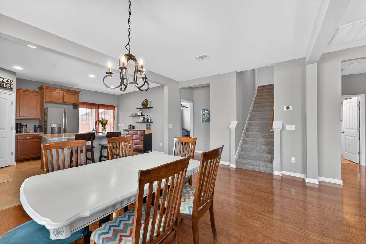 Dining area is spacious and open