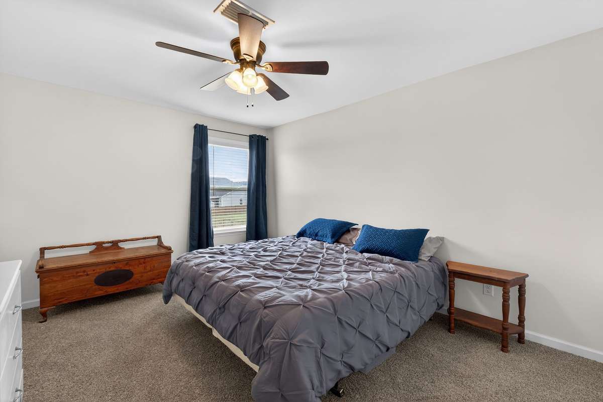 Bedroom 2 with ceiling fan/light wired separately