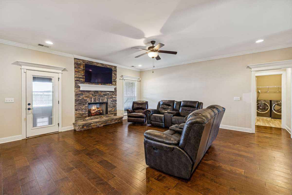 This home offers a large open floor plan.