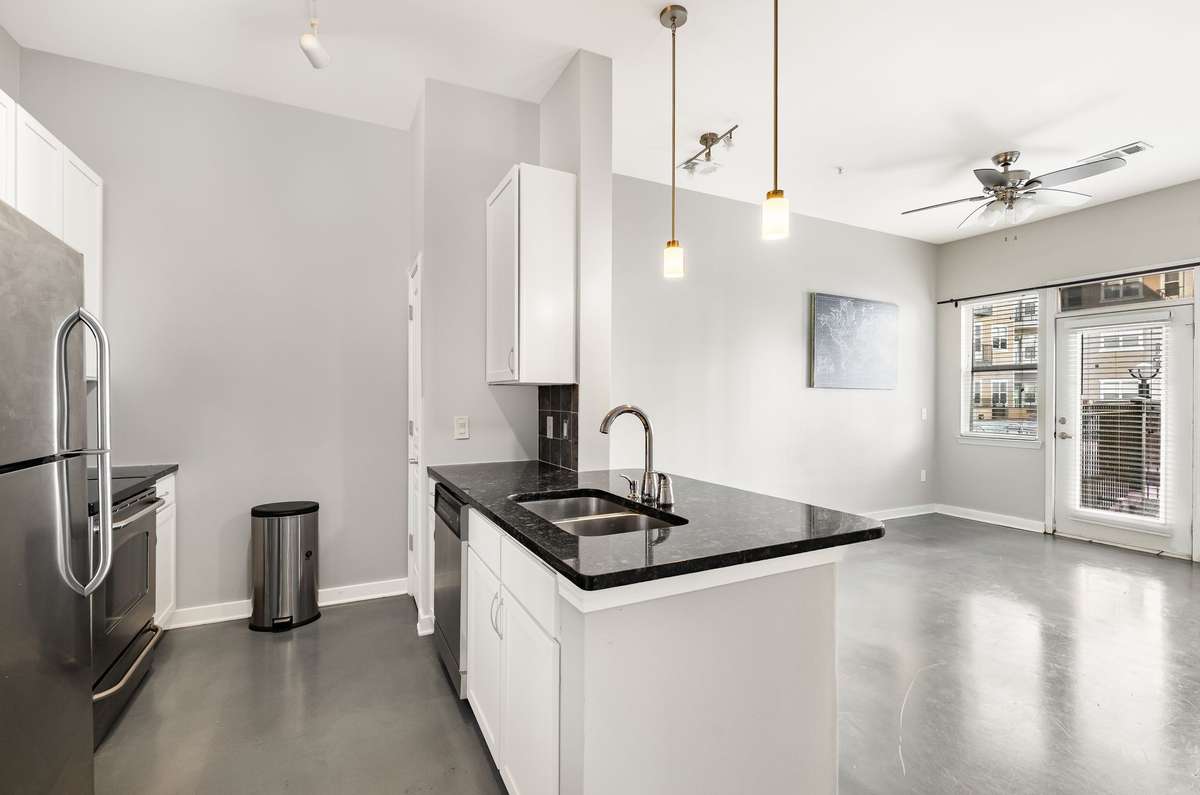 Panning view of open living