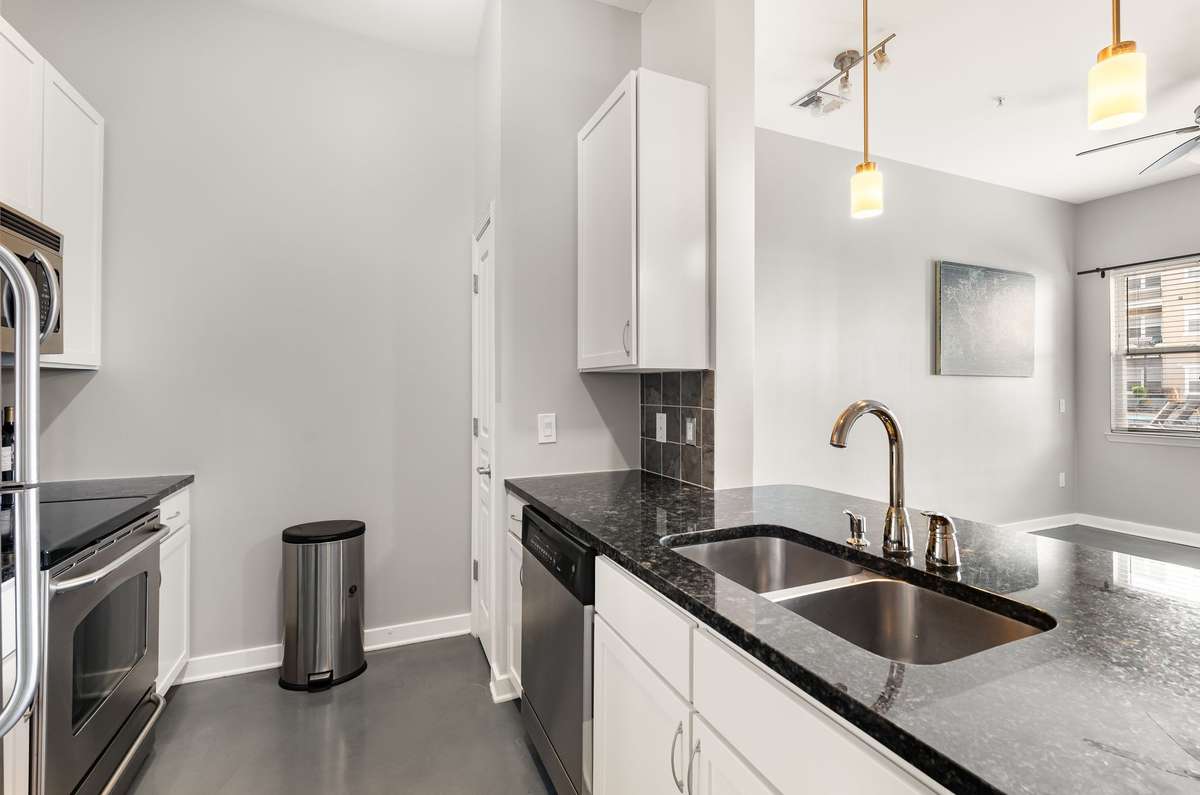 Peer in the comfortable kitchen