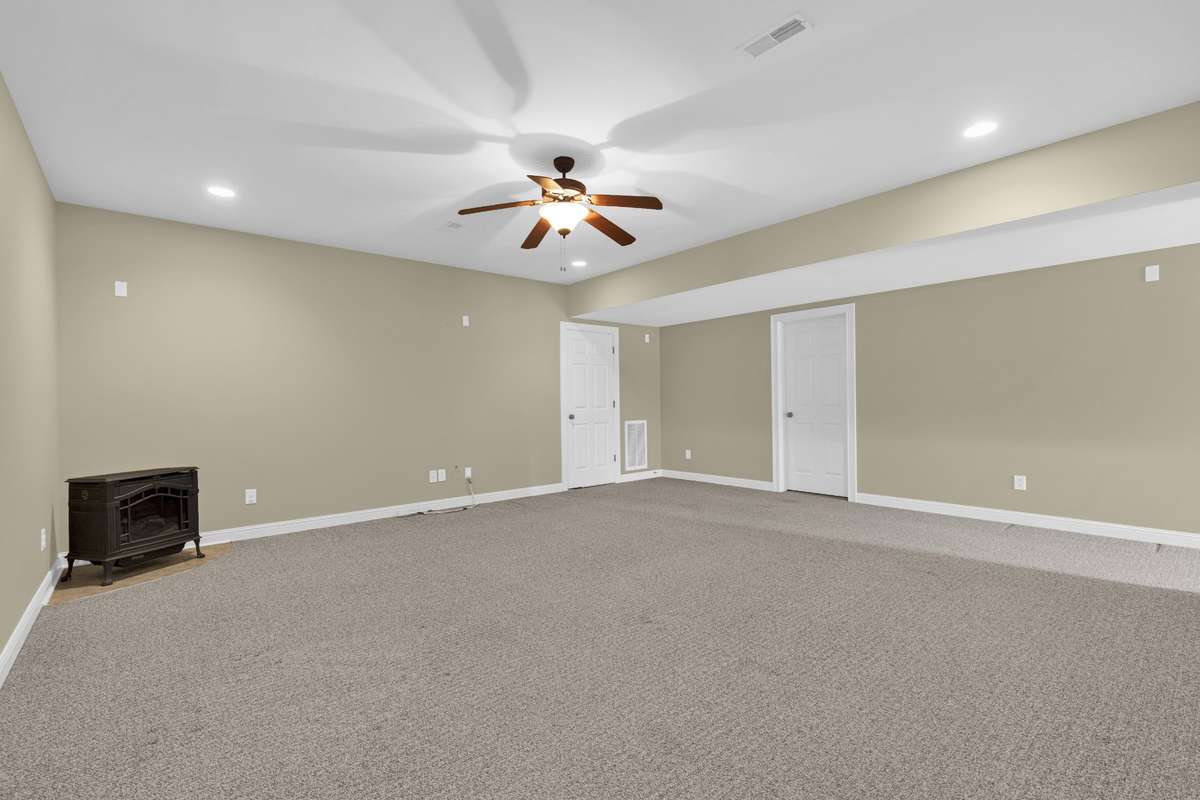 Rec Room in Basement (without furniture)