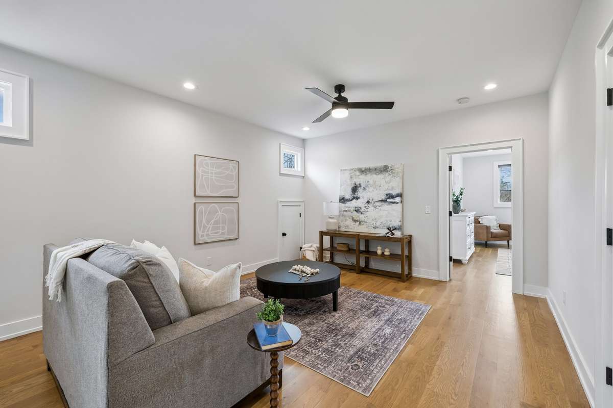 Living area flows into second floor full kitchen, perfect as mother in law quarters, a nanny suite or for multigenerational living.
