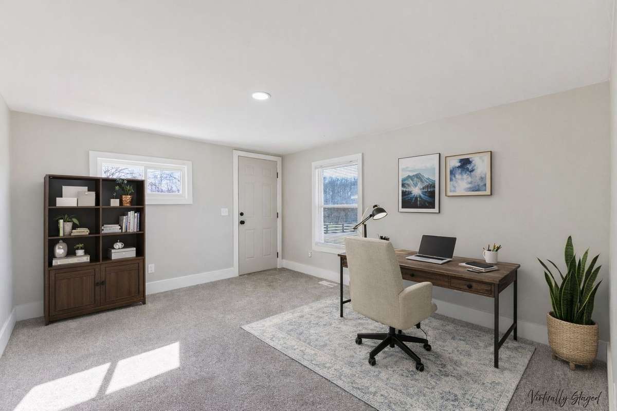 virtually staged to show the potential of the space