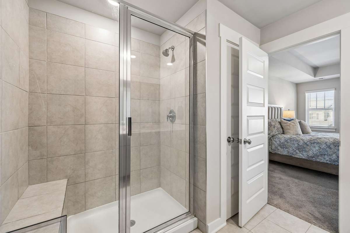 Primary Bathroom Tile shower with Glass door